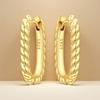 925 Gold Twisted U-shaped Earrings Women Hoop Earring Anniversary Jewelry Trendy Gifts