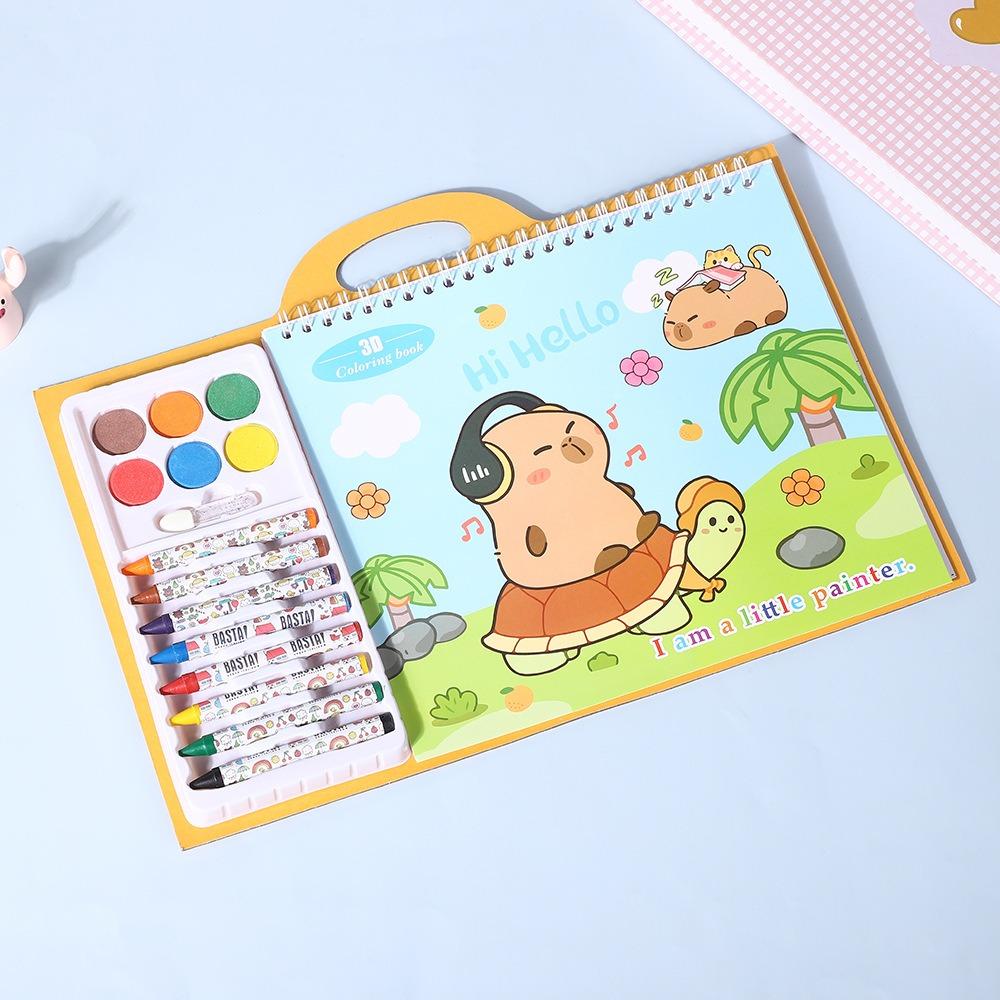 New Puzzle Crayon Watercolor Book Set Educational Astronauts Painting Book Drawing Doodle Book Gift