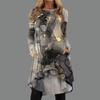 Women's Fashion Print Round Neck Pullover Loose Long Sleeve Dress