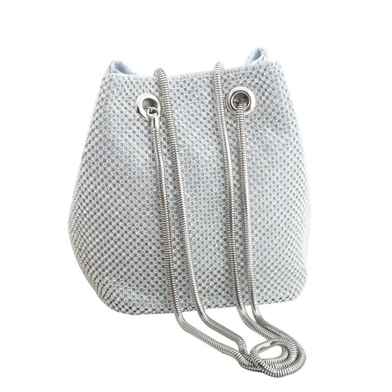 

Boutique De FGG Rainbow Women Mini Chain Shoulder Purses and Handbags Crystal Clutch Evening Bags Rhinestone Party Crossbody Bag Fit For Iphone8Plus