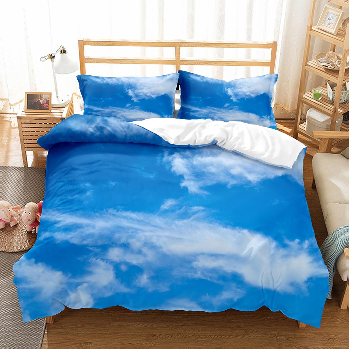 

White Cloud Duvet Cover Set Comfort Cover Twin Full King Size для дітей, підлітків, дорослих, декор спальні Комплект постільної білизни з наволочкою US Queen(228x228cm)