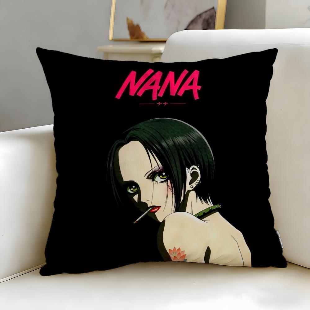 classic anime Nana Cushion Cover Soft  EasyWash Pillow Case  Versatile for Couch Bed Travel and Office