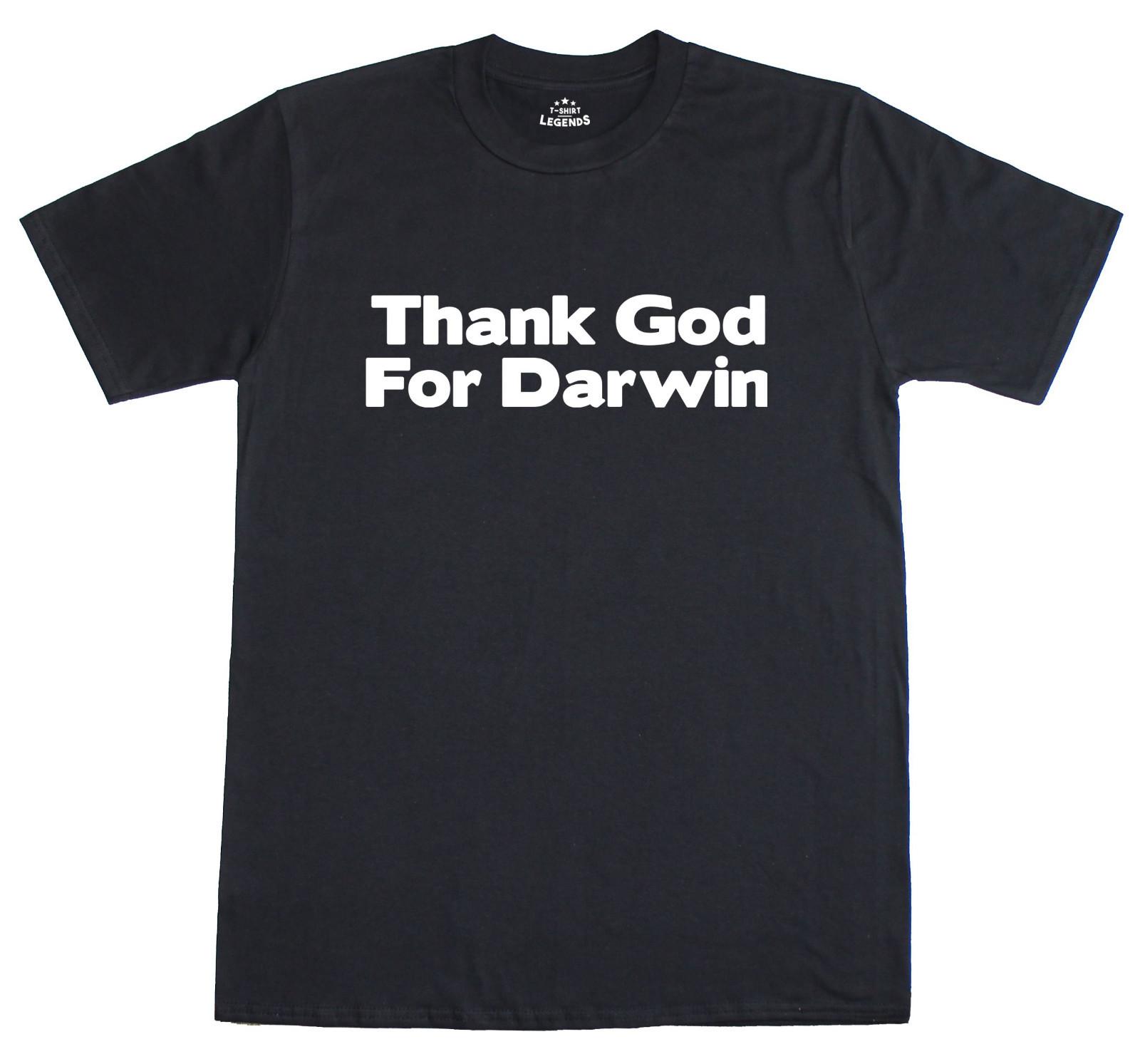 Thank God For Darwin Evolution Science Funny Mens Loose Fit Cotton T-Shirt S