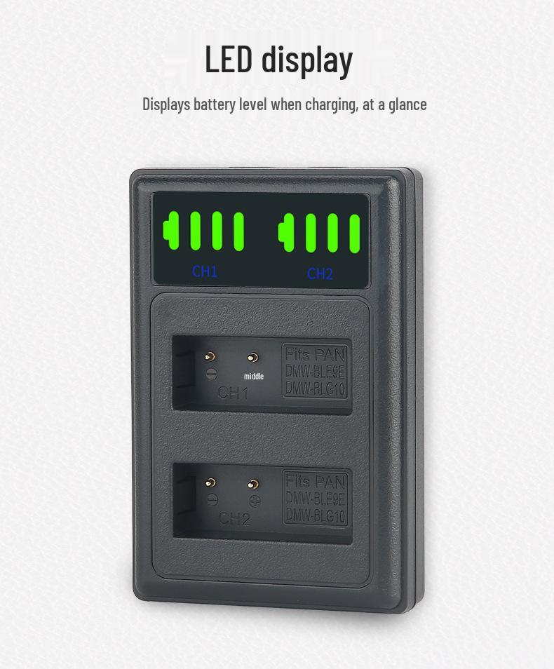 BLG10/BLE9 Charger: Compatible with Panasonic GX9, GX7, GX85, LX100, GF3, GF5 Mirrorless Cameras
