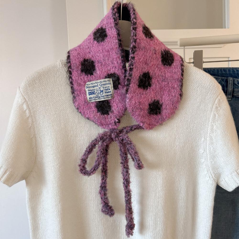 

Утолщенные шерстяные наушники-полоски с завязками, двусторонняя повязка на уши, модная вязаная грелка для ушей, для девочек розовый