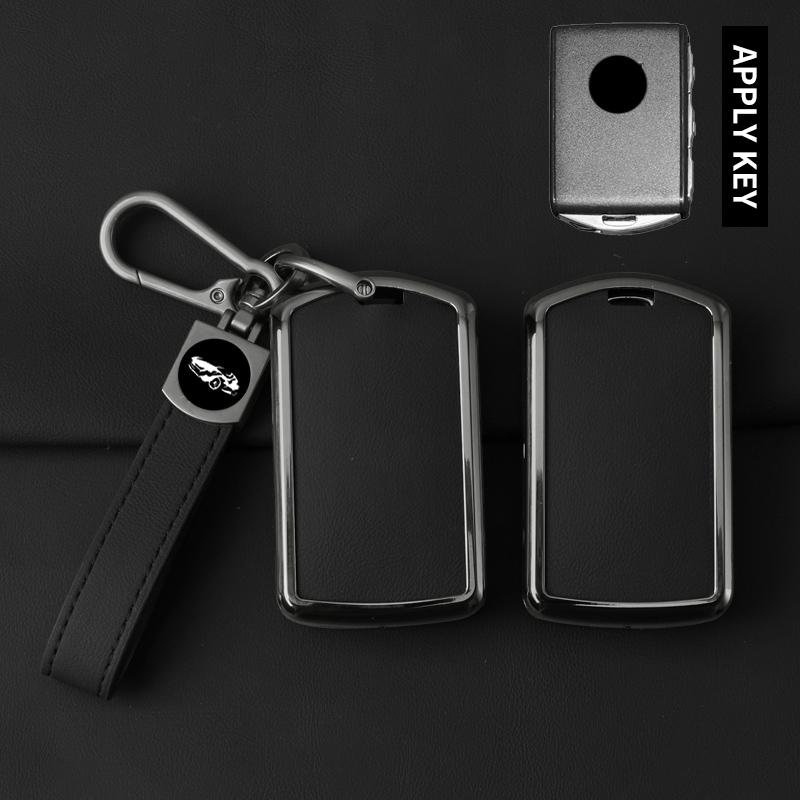 Metal Leather Car Key Case Cover For Volvo S60 S90 Xc40 Xc60 Xc90 V60 V90 C40 Polestar 1 Polestar 2 Protector Protector Keychain