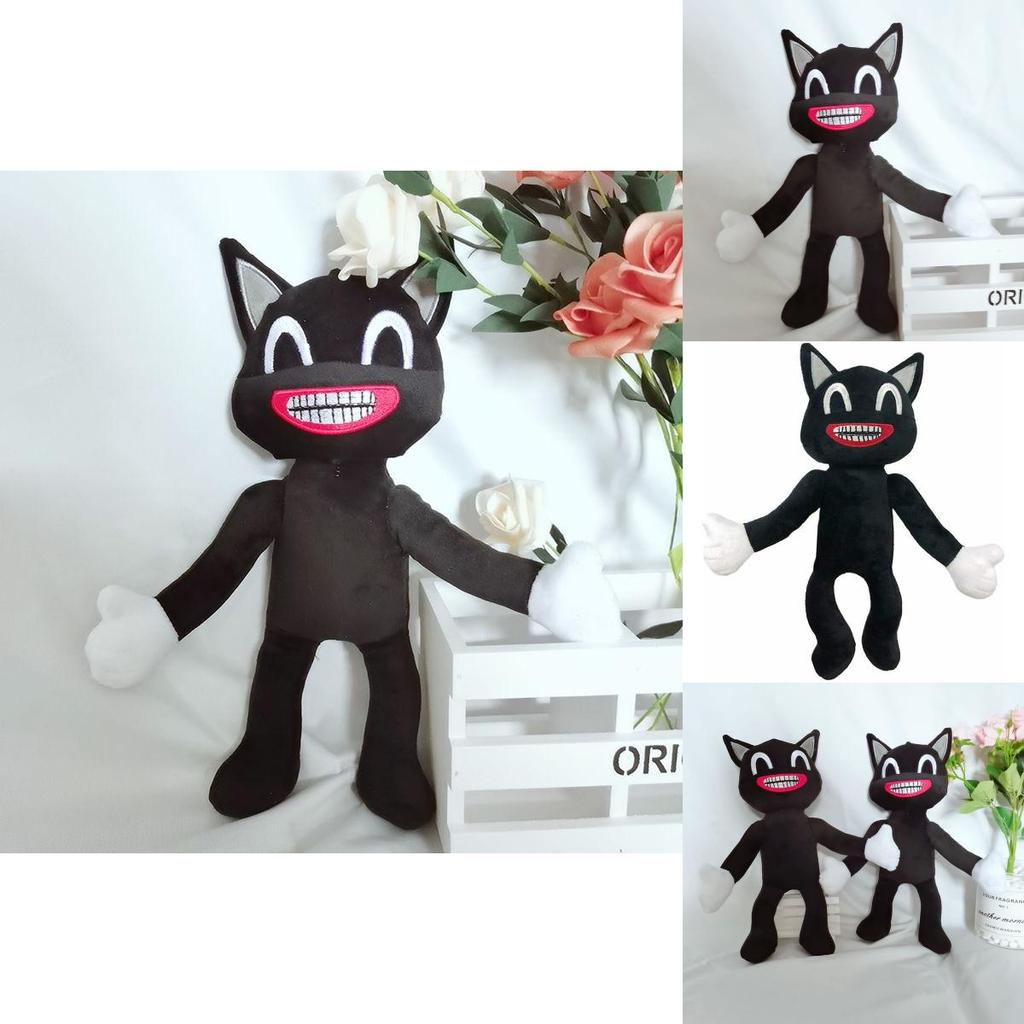 Soft And Cuddly Black Cartoon Cat Plush Toy Ideal For All Ages Holiday Gifts