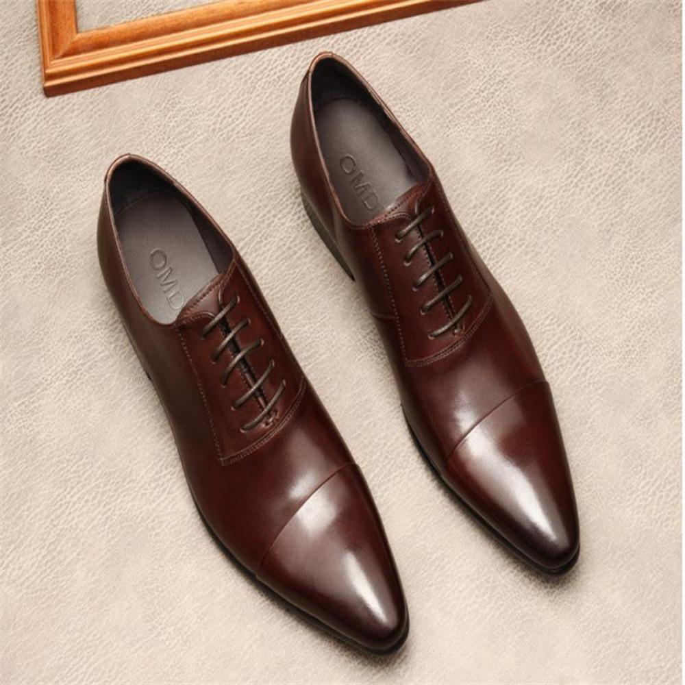 

British three-joint leather shoes man, leather pointed lace, business dress shoes. Wedding, dress, size 46 38