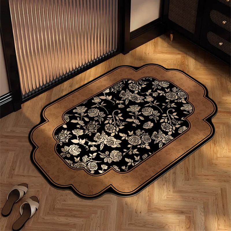 Traditional Chinese-Style Bathroom Super Absorbent Floor Mat, Shower Room Toilet Entrance Diatomaceous Earth Anti-Slip Quick-Drying Non-Slip Foot Mat