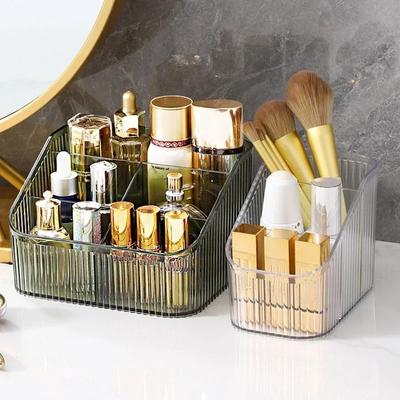 Scatola portaoggetti per trucco in plastica per bagno, organizzatore cosmetico, per desktop, custodia per gioielli, portaoggetti per articoli vari, contenitore per tavolo