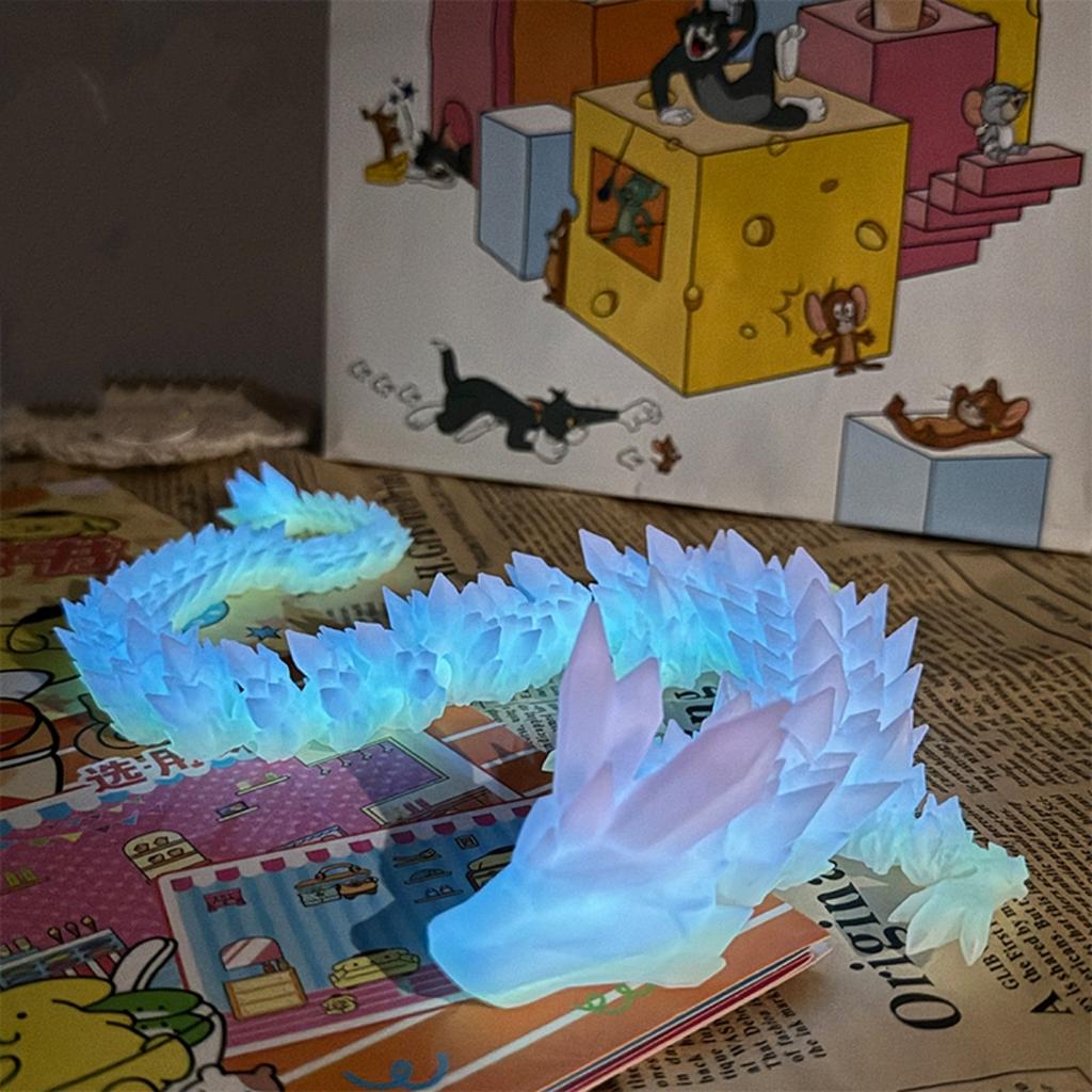 Ornamento Drago Stampato 3D 22/30/45 cm Decorazioni Drago Simulate Artificiali Ornamento Luminoso da Scrivania Regali per Feste Festival