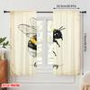 2pcs 2D Flat Printing Curtains Bumblebee Flower Happy 100% Polyester Without Electricity Party Decorations Perfect for Indoor