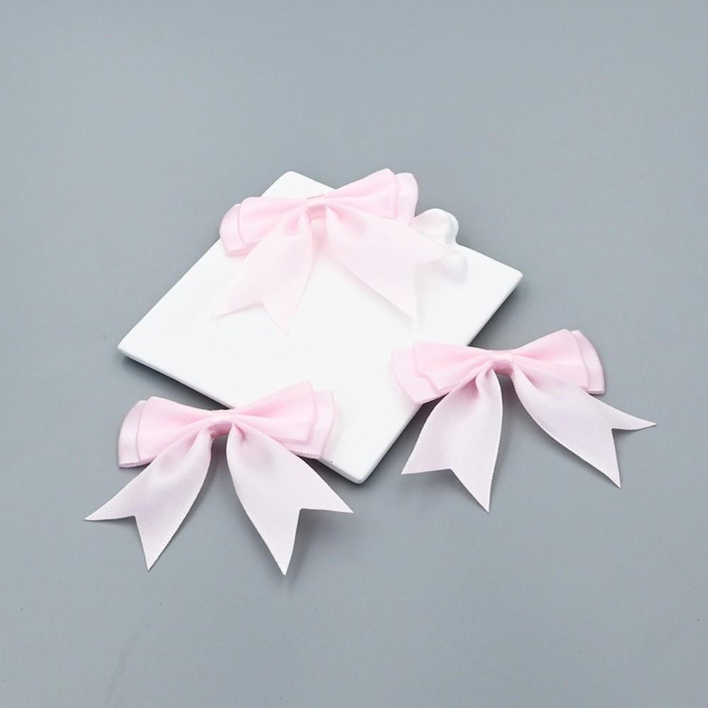 10Pcs Handmade Double Layer Ribbon Bow Colorful Satin Ribbon Bow Patches  Hairpin Accessories