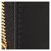 Gucci Metal Logo Zipper Closure Leather Wallet Unisex Couple Style Black with Mysterious White