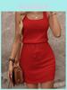 Summer Polyester Sleeveless Aline Dress With Color Block For Casual Wear