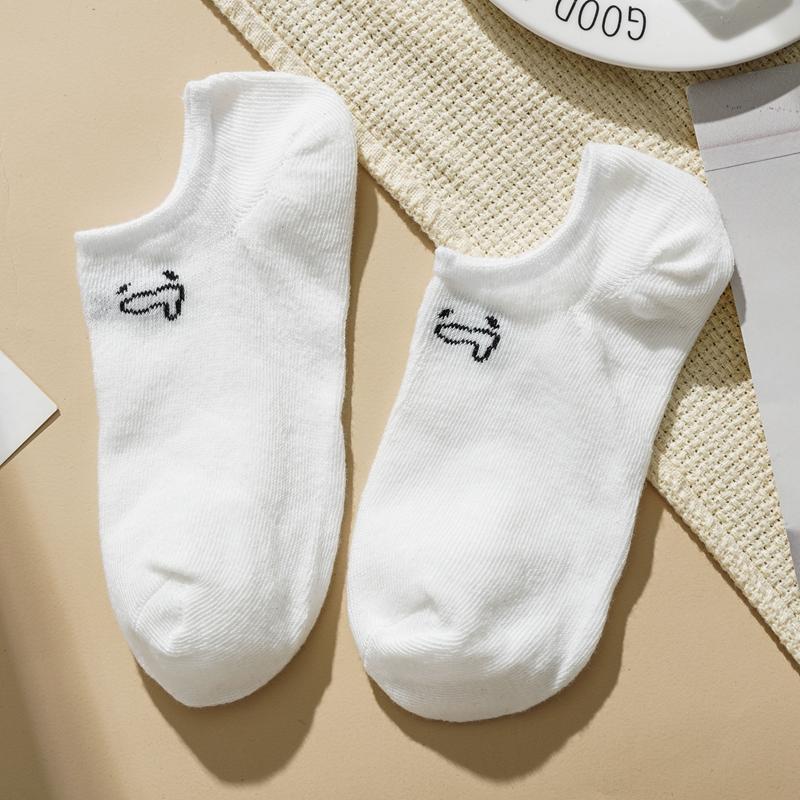

Женские простые модные белые спортивные носки-невидимки с милым мультяшным принтом One size