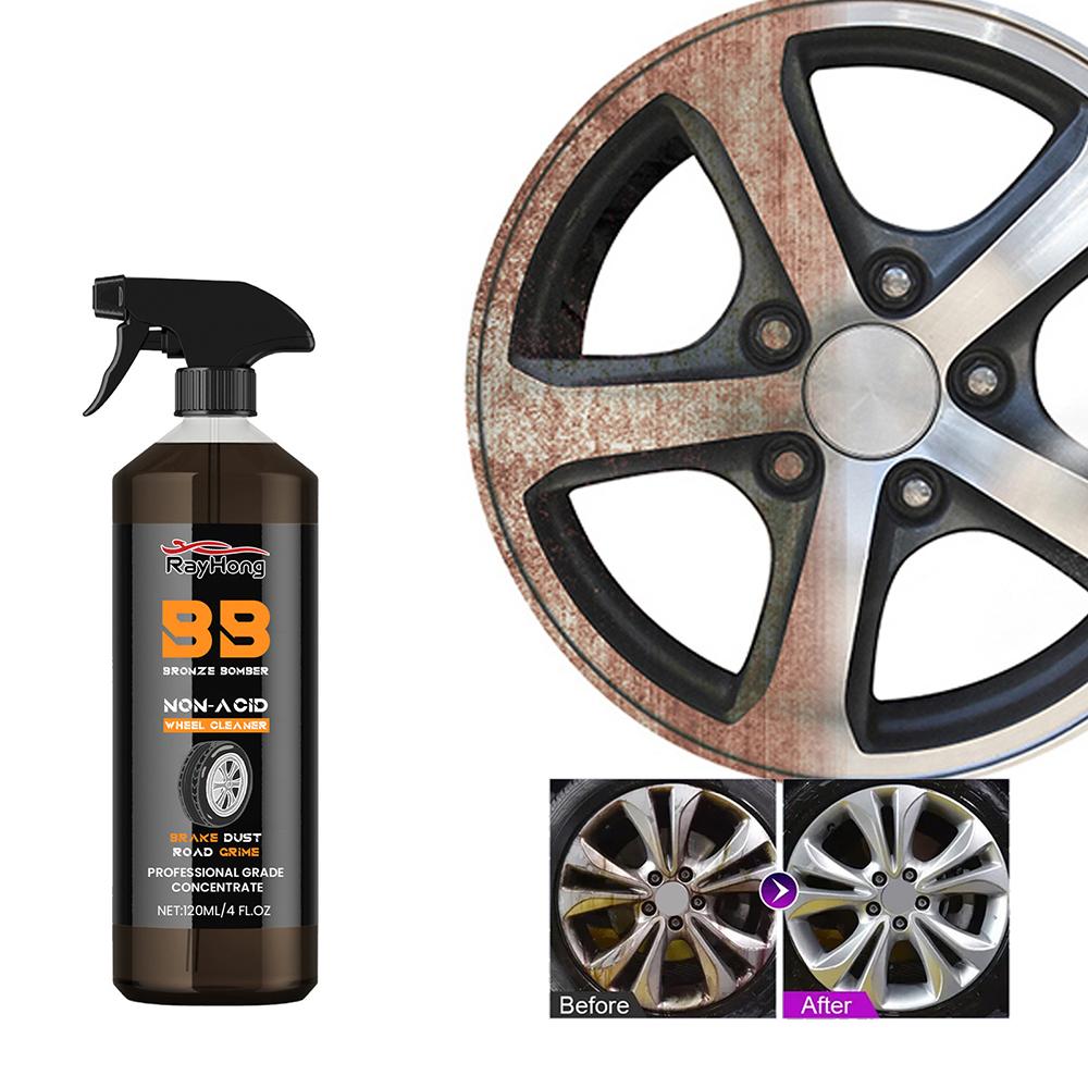 1/2/3pcs 120ml Car Wheel Cleaner Multi-Purpose Auto Rim Cleaner Rust Dust Remover Spray Auto Accessories Tires Cleaning Agents