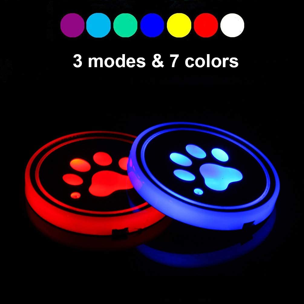 Zhonghua LED Coaster, 2 Pack Car Cup Lamp Holder, Beauty LED Coaster Lamp Holder