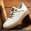 Leather Men's Hollow Men's Shoes Board Shoes White Shoes Men's Versatile Pure Cowhide Men's Casual Leather Shoes Hole Shoes