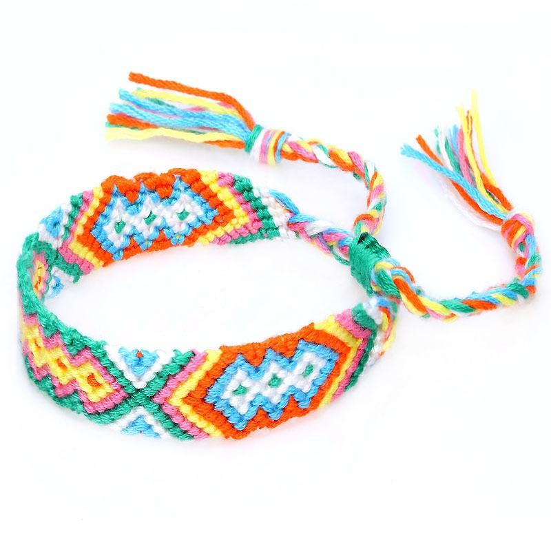 Bohemian Woven Friendship Bracelets for Women Girl Fashion Braided Handmade Tassels Wrap Boho Bracelets Adjustable