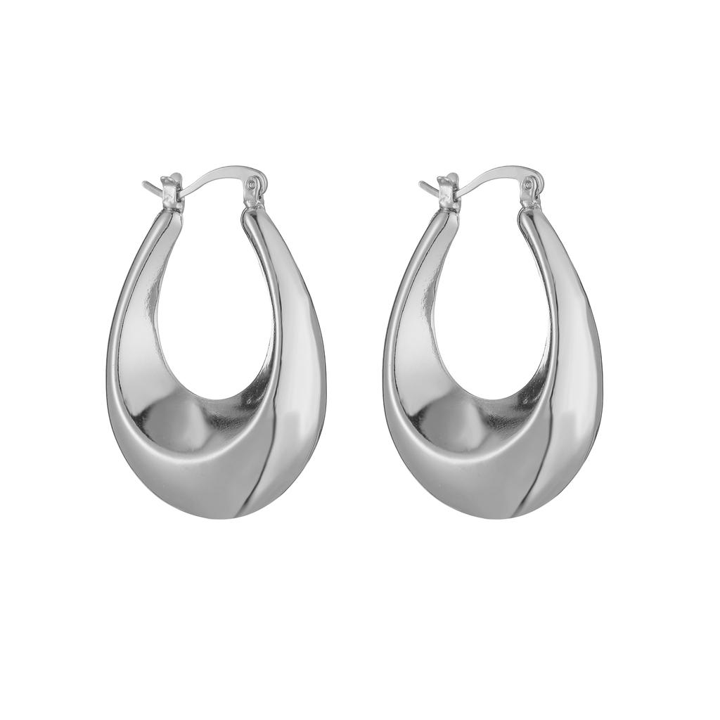 HECHENG,Punk Gold Plated Brass Earrings, Chunky Hoops for Women, Vintage Geometric Ear Buckle