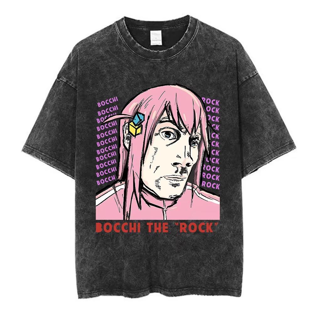 2026 Estate Saldo Estivo Vintage Lavato Anime Bocchi The Rock Gotoh Hitori Kessoku Band Maglietta Uomo Donna Maglietta Oversize Vintage