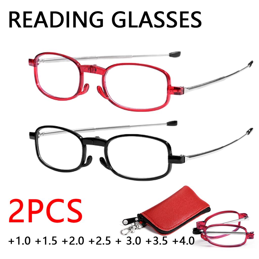 2PCS Fashion Women Reading Glasses Men Vintage PC Frame Presbyopia Eyeglasses Ultralight Hyperopia Eyewear +1.0 +4.0