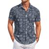 Camicia Casual da Uomo con Stampa a Maniche Corte