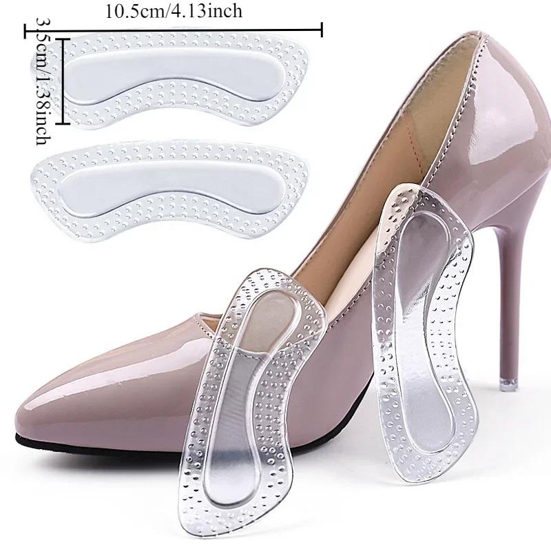 1 Paar Anti-Verschleiß und Anti-Drop Unsichtbare Fersen-Anti-Rutsch-Einlegesohle für High Heels Partikelmassage Selbstklebendes Halb-Fersenpolster