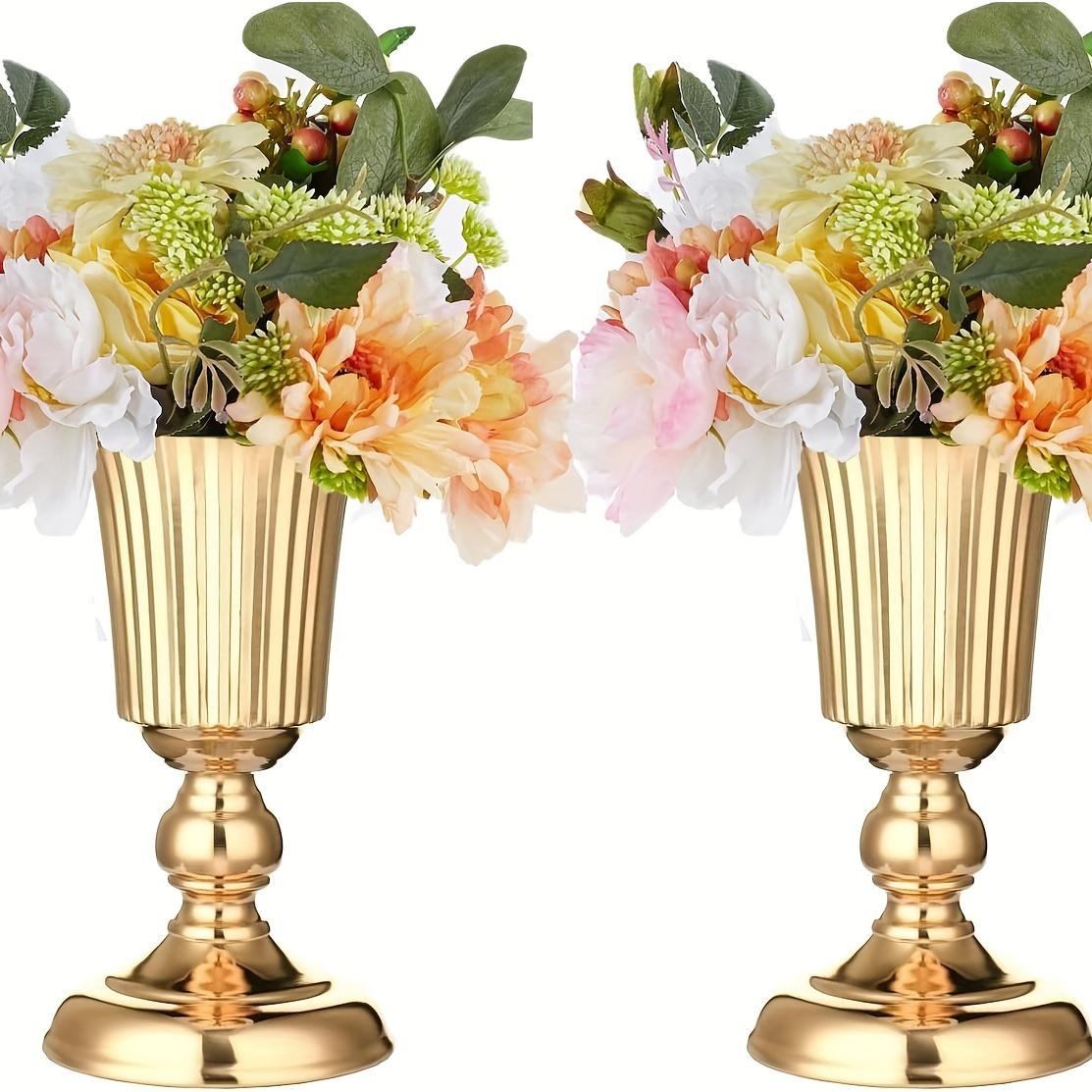 

2 железные вазы для цветов, домашний декор, украшение свадебного стола, для вечеринки, украшения на день рождения, рождественские украшения на Хэллоуин, позолоченное изделие.