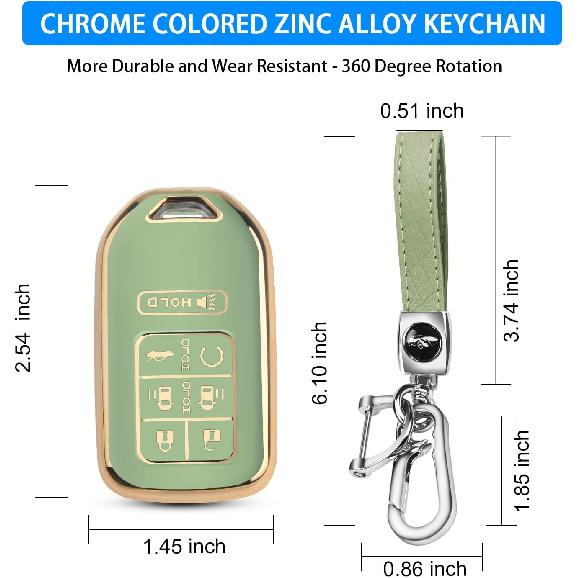 QBUC for Honda Odyssey 7 Button Key Fob Cover Case with Keychain for 2018-2024 Elite Touring EXL Sport EX Case Shell