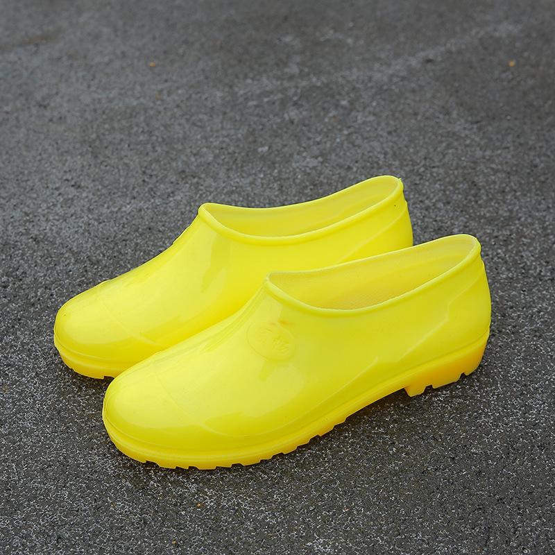 Water shoes food hygiene white yellow low-top rain shoes, waterproof and non-slip breeding farm shallow mouth beef tendon sole rubber shoes men's