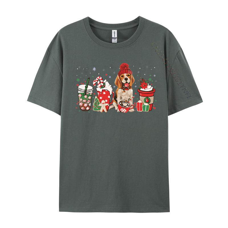 Beagle Dog Lover Merry Christmas Tshirt Graphic Print Tops Unisex Hip Hop Tee Clothes T Shirt Street Cotton Tshirt