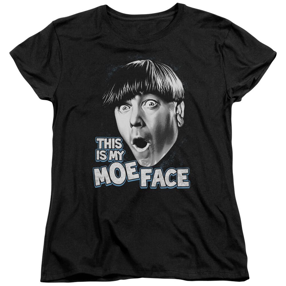 Three Stooges Womens T-Shirt Moe Face Black Tee Unisex T-Shirt XXXXL