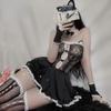 Backless Hollow Lolita Women Cat Cosplay Set Off Shoulder Lace Anime Sexy Lingerie Cute Demon Maid Costume