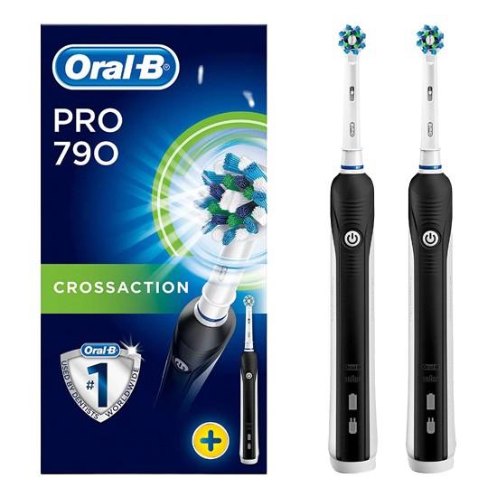 

Oral-B Электрическая зубная щетка Oral B Pro1 790 Black Edition, 2 шт. в упаковке
