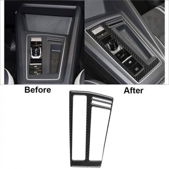 Carbon Fiber Gear Shift Panel Cover Trim Sticker For VW Golf 8 MK8 GTI
