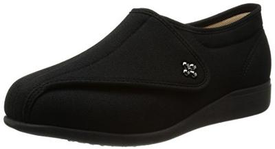 Kaiho Shugi KHS-L011 Lightweight and Comfortable Nursing Shoes, Black Stretch, Size 23.5cm