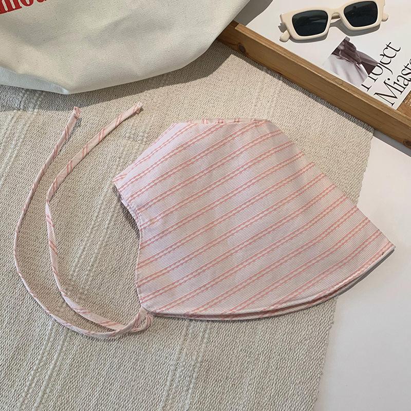 1 шт. Панама женская складная с широкими полями и шнурком, корейская полосатая, для улицы, для альпинизма one size