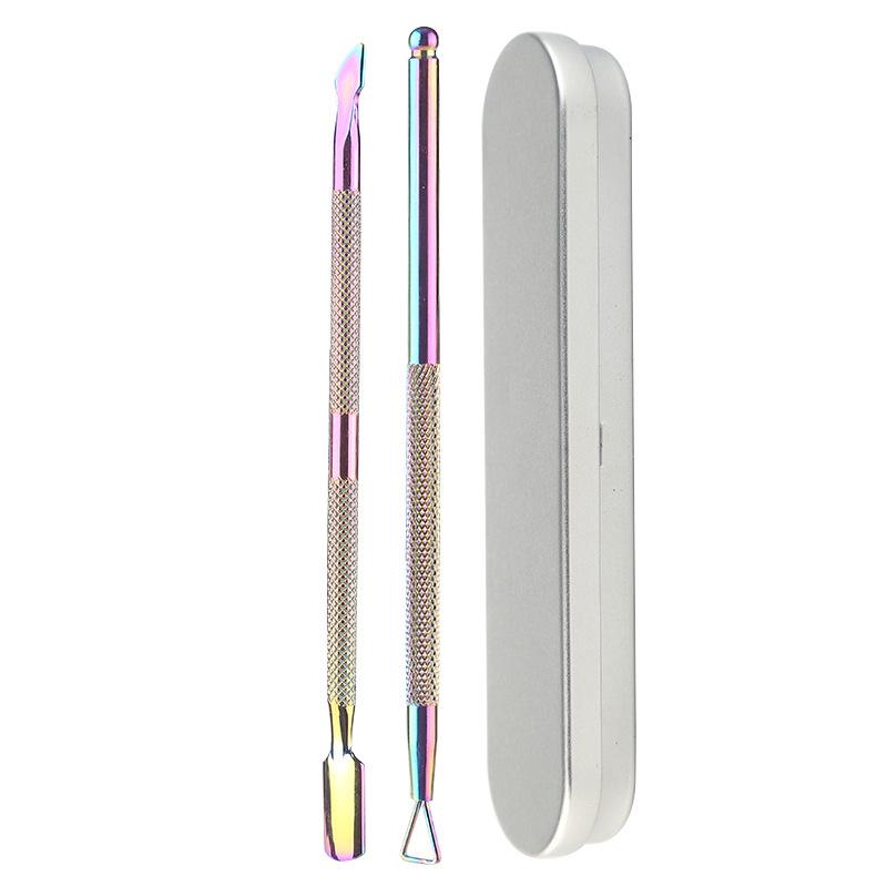 In-Stock Stainless Steel 2-Piece Nail Polish Remover & Cuticle Pusher Set