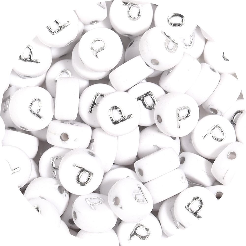 100pcs/lot 7mm Round Acrylic Letter Beads A-Z Alphabet Beads Loose Beads For DIY Bracelet Necklace Keychain Jewelry Making