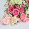 5-Head Persian Rose Peony Bouquet Artificial Silk Wedding Ceremony Decor