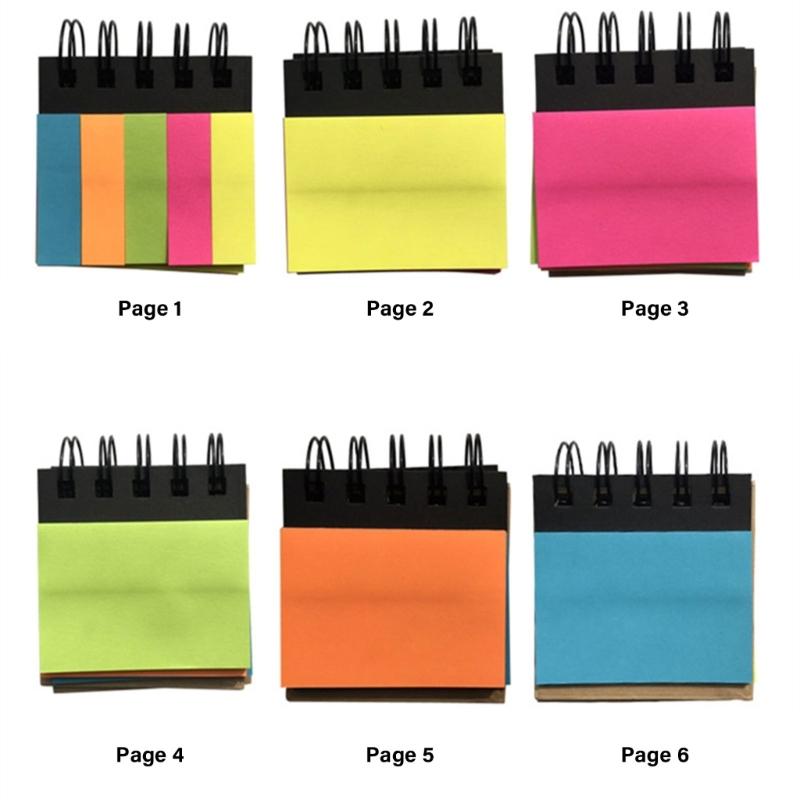 Hard Cover Note Pads Small Spirals Notebook Self-Adhesive Sticky Note Combination Memo Pads School Office Supplies