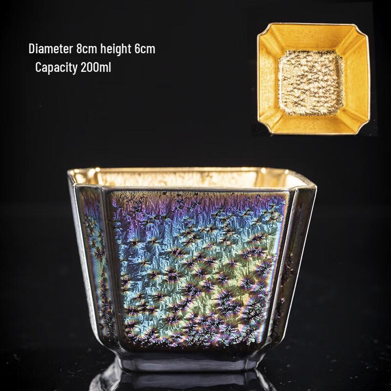 

Квадратная мастер-пиала Chaxun с цветной глазурью «Павлин»