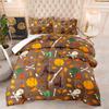 Halloween Duvet Cover Set Pumpkin Lantern Pattern Comforter Cover King Queen Size for Kids Boys Girls Gift Polyester Bedding Set