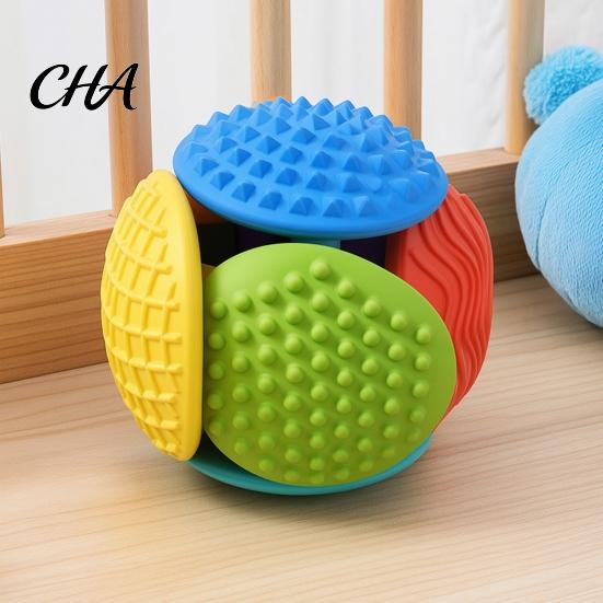 Infant Grasping Training Ball Detachable Silicone Sensory Toy, Grip Mini Textured for Babies, Tactile Stimulation Stress Relief Colorful Toy