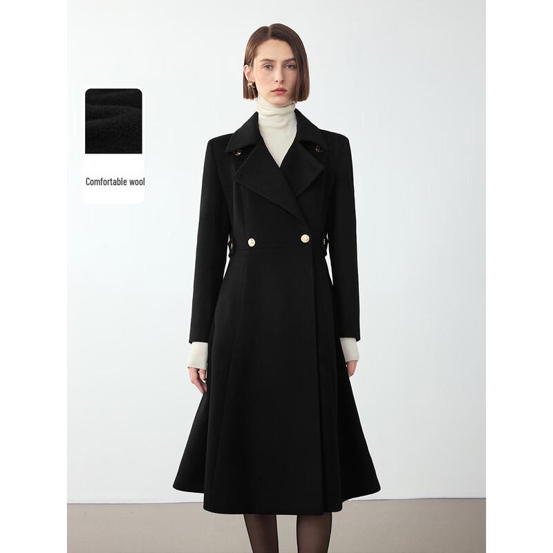 

Пальто LANCY в стиле Хепберн из смесовой шерсти во французском стиле S