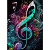 Colorful Symphony Guitar Canvas Painting Musical Inspiration Poster Print Wall Art for Living Room Home Decor Frameless Gifts