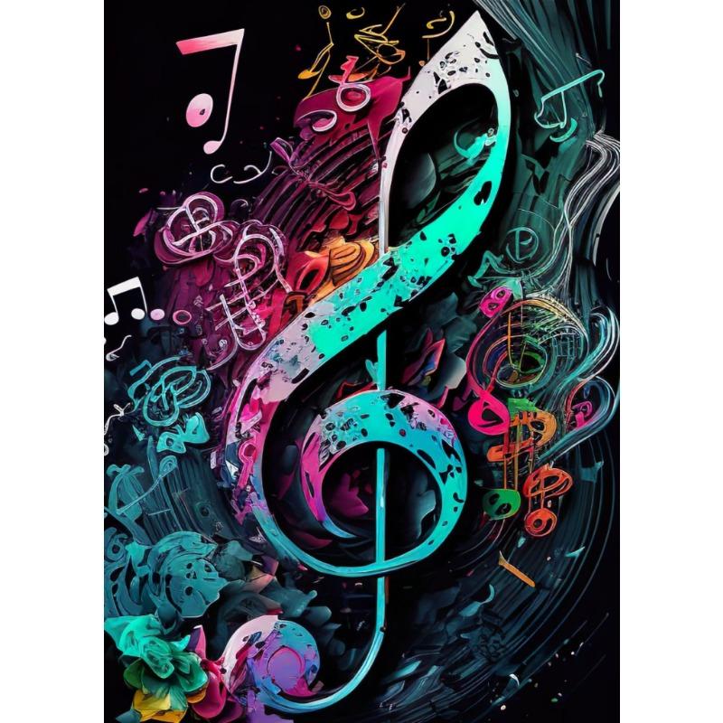 

Красочная симфония гитара холст живопись музыкальное вдохновение постер принт настенное искусство для гостиной домашний декор без рамы подарки 21cm×30cm NoFrame