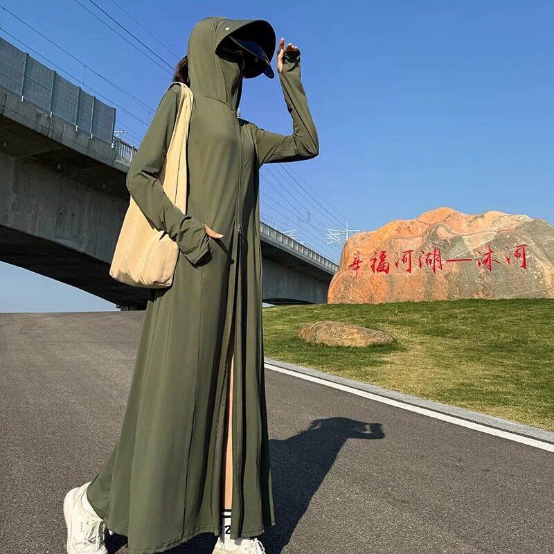 Sunscreen clothes women's summer 1011 new long coat ultraviolet breathable full body blouse ice silk thin